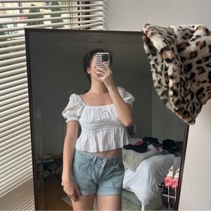 Aritzia Sunday Best White Puff Sleeve Top